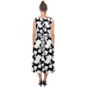 Playful Pups Black and White Pattern Midi Tie-Back Chiffon Dress View2