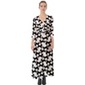 Playful Pups Black and White Pattern Button Up Boho Maxi Dress View1