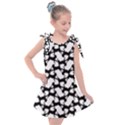 Playful Pups Black and White Pattern Kids  Tie Up Tunic Dress View1