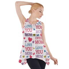 Love Mom Happy Mothers Day I Love Mom Graphic Side Drop Tank Tunic by Ravend