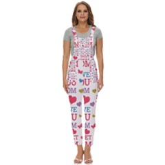 Love Mom Happy Mothers Day I Love Mom Graphic Women s Pinafore Overalls Jumpsuit by Ravend