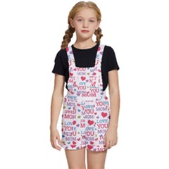 Love Mom Happy Mothers Day I Love Mom Graphic Kids  Short Overalls by Ravend