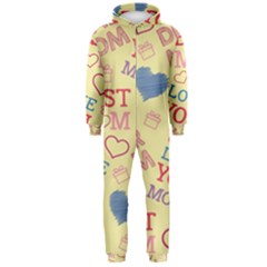 Love Mom Happy Mothers Day I Love Mom Graphic Pattern Hooded Jumpsuit (men) by Ravend