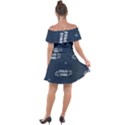 Space Dino Art Pattern Design Wallpaper Background Off Shoulder Velour Dress View2