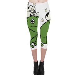 Frog With A Cowboy Hat Capri Leggings  by Teevova