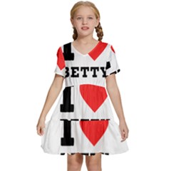 I Love Betty Kids  Short Sleeve Tiered Mini Dress by ilovewhateva