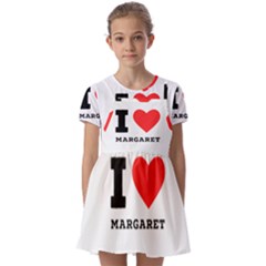 I Love Margaret Kids  Short Sleeve Pinafore Style Dress by ilovewhateva