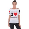 I love sandra Shoulder Cut Out Short Sleeve Top View1