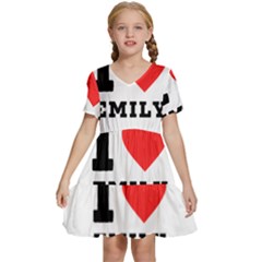 I Love Emily Kids  Short Sleeve Tiered Mini Dress by ilovewhateva