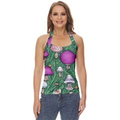 Woodsy Pottery Forest Mushroom Foraging Basic Halter Top by GardenOfOphir
