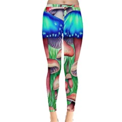 Light And Airy Mushroom Witch Artwork Inside Out Leggings by GardenOfOphir