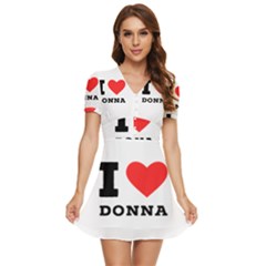 I Love Donna V-neck High Waist Chiffon Mini Dress by ilovewhateva