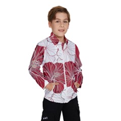 Red Hibiscus Flowers Art Kids  Windbreaker by Jancukart