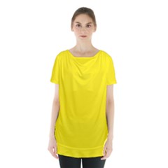 Aureolin Yellow	 - 	skirt Hem Sports Top by ColorfulSportsWear