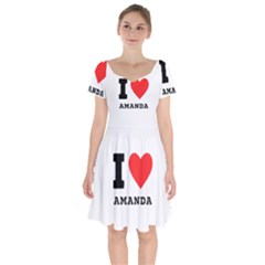 I Love Amanda Short Sleeve Bardot Dress by ilovewhateva