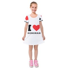 I Love Deborah Kids  Short Sleeve Velvet Dress by ilovewhateva