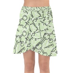 Multicolored Chemical Bond Illustration Chemistry Formula Science Wrap Front Skirt by Jancukart