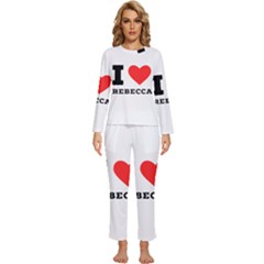 I Love Rebecca Womens  Long Sleeve Lightweight Pajamas Set by ilovewhateva