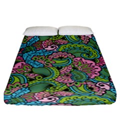 Background Texture Paisley Pattern Fitted Sheet (king Size)