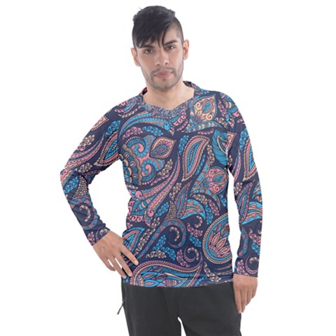 Background Ornament Paisley Men s Pique Long Sleeve Tee by Jancukart