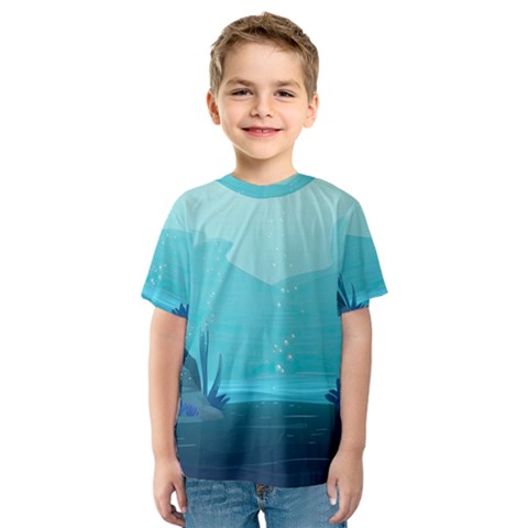 Intro Youtube Background Wallpaper Aquatic Water 2 Kids  Sport Mesh Tee by Pakemis