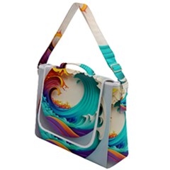 Tsunami Tidal Wave Wave Minimalist Ocean Sea 3 Box Up Messenger Bag by Pakemis