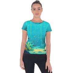 Intro Youtube Background Wallpaper Aquatic Water Short Sleeve Sports Top  by Pakemis