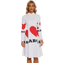 I Love Sharon Long Sleeve Shirt Collar A-line Dress by ilovewhateva