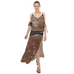 Rustic Charm Abstract Print Maxi Chiffon Cover Up Dress by dflcprintsclothing