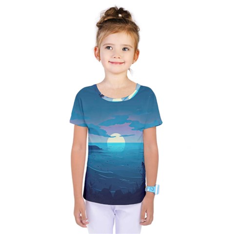 Ai Generated Ocean Sea Water Anime Nautical 2 Kids  One Piece Tee by Pakemis