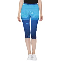 Ai Generated Ocean Sea Fish Underwater Water Inside Out Lightweight Velour Capri Leggings  by Pakemis