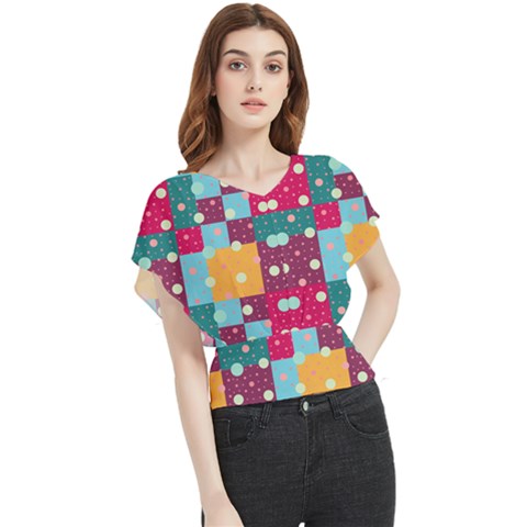 Background Pattern Texture Design Dots Wallpaper Butterfly Chiffon Blouse by Wegoenart