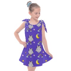 Texture Pattern Seamless Rainbow Background Dream Kids  Tie Up Tunic Dress by Wegoenart