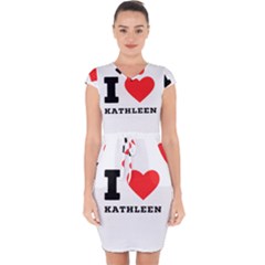 I Love Kathleen Capsleeve Drawstring Dress  by ilovewhateva