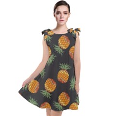 Pineapple Background Pineapple Pattern Tie Up Tunic Dress by Wegoenart