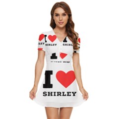 I Love Shirley V-neck High Waist Chiffon Mini Dress by ilovewhateva