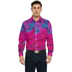 Fluid Art Pattern Men s Long Sleeve Pocket Shirt  by GardenOfOphir