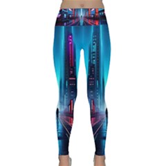 City People Cyberpunk Lightweight Velour Classic Yoga Leggings by Jancukart