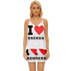 I Love Brenda V-neck Satin Pajamas Set by ilovewhateva