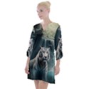 Tiger White Tiger Nature Forest Open Neck Shift Dress View1