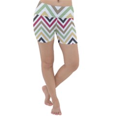 Colorful Chevron Lightweight Velour Yoga Shorts by GardenOfOphir