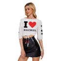 I love rachel Mid Sleeve Drawstring Hem Top View2