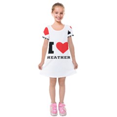 I Love Heather Kids  Short Sleeve Velvet Dress by ilovewhateva