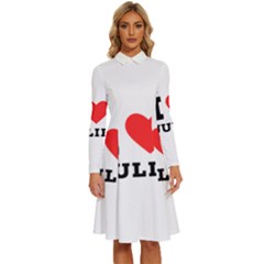 I Love Julie Long Sleeve Shirt Collar A-line Dress by ilovewhateva