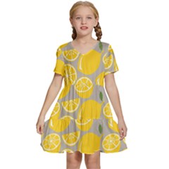 Lemon Background Lemon Wallpaper Kids  Short Sleeve Tiered Mini Dress by Semog4