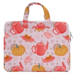 Pumpkin Tea Cup Pie Dessert Macbook Pro 13  Double Pocket Laptop Bag by Semog4