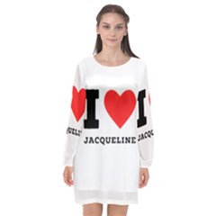 I Love Jacqueline Long Sleeve Chiffon Shift Dress  by ilovewhateva