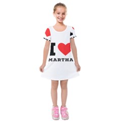 I Love Martha Kids  Short Sleeve Velvet Dress by ilovewhateva