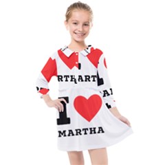 I Love Martha Kids  Quarter Sleeve Shirt Dress by ilovewhateva