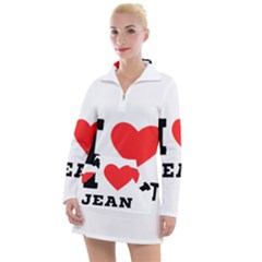 I Love Jean Women s Long Sleeve Casual Dress by ilovewhateva